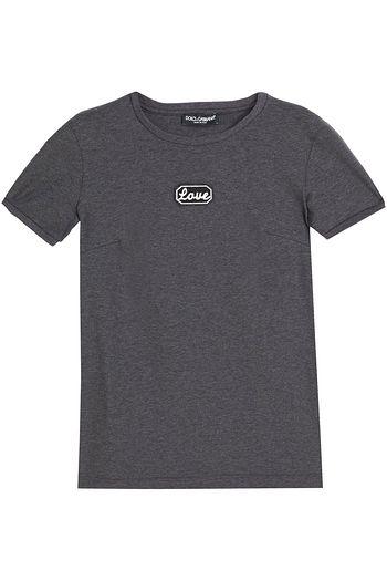 DOLCE & GABBANA Appliquéd cotton-blend jersey T-shirt