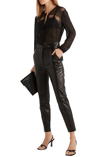 RAG & BONE Tommi Bluse aus Crêpe de Chine aus Seide mit Mesh-Einsatz