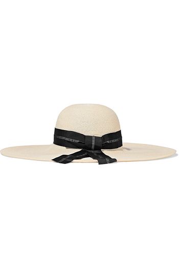 EUGENIA KIM Bunny grosgrain-trimmed woven paper-blend sunhat