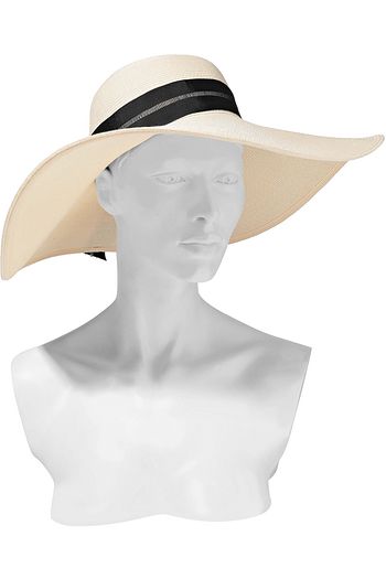 EUGENIA KIM Bunny grosgrain-trimmed woven paper-blend sunhat