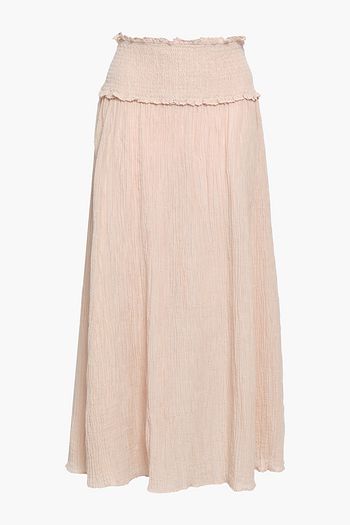 ZIMMERMANN Bayou Midirock aus Gaze aus einer Ramie-Baumwollmischung in Knitteroptik