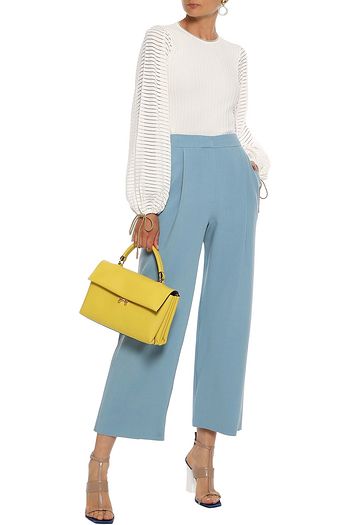 ROKSANDA Open knit-trimmed ribbed-knit top