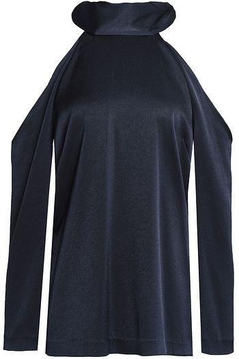 GALVAN LONDON Cold-shoulder satin top