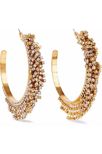 ELIZABETH COLE Raven 24 KT. vergoldete Creolen mit Swarovski-Kristallen