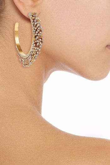 ELIZABETH COLE Raven 24 KT. vergoldete Creolen mit Swarovski-Kristallen