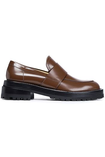 MARNI Glossed-leather loafers