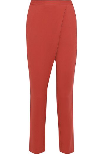 MICHELLE MASON Wrap-effect crepe straight-leg pants