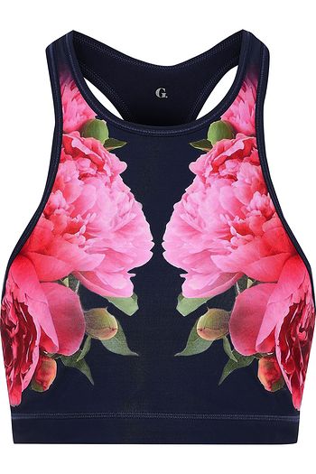 G. LABEL Peonies floral-print stretch sports bra
