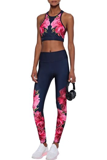 G. LABEL Peonies floral-print stretch sports bra