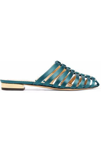 CHARLOTTE OLYMPIA Anya cutout satin slippers