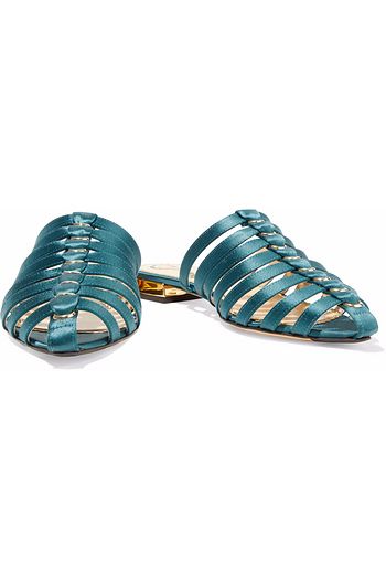 CHARLOTTE OLYMPIA Anya cutout satin slippers