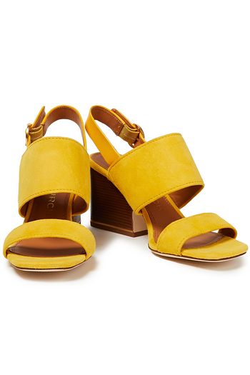 TORY BURCH Selby leather-trimmed suede sandals