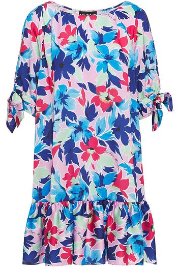 BOUTIQUE MOSCHINO Gathered floral-print satin mini dress