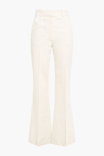 VANESSA BRUNO Echalas herringbone cotton high-rise bootcut pants