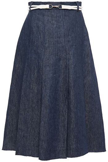 GABRIELA HEARST Pleated denim midi skirt