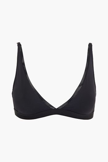 STELLA MCCARTNEY Triangel-Bikini-Oberteil aus Stretchmaterial mit Mesh-Einsatz