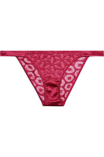 MYLA Carnaby satin-trimmed Leavers Lace low-rise briefs