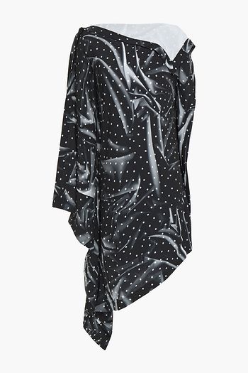 MM6 MAISON MARGIELA Asymmetrisches Kleid aus Crêpe mit Polka-Dots und Drapierung