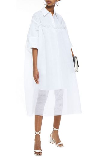 MM6 MAISON MARGIELA Mehrlagiges Hemdkleid aus Tüll und Baumwollpopeline