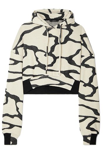 TWENTY MONTRÉAL Hyper Reality cropped cotton-blend jacquard-knit hoodie