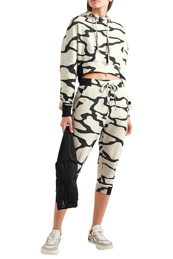 TWENTY MONTRÉAL Hyper Reality cropped cotton-blend jacquard-knit hoodie