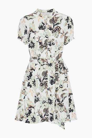DIANE VON FURSTENBERG Trinity Minikleid aus Crêpe de Chine aus Seide mit Print und Gürtel