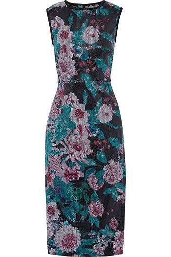 DIANE VON FURSTENBERG Arielle floral-print sequined stretch-jersey midi dress