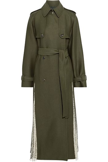 GABRIELA HEARST Lipara macramé-paneled wool and silk-blend trench coat