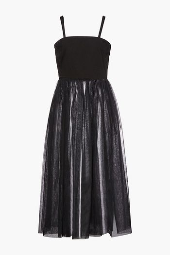 MM6 MAISON MARGIELA Maxikleid aus Drillich mit Tülleinsätzen