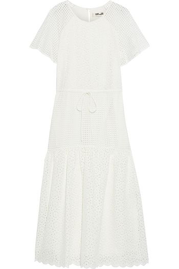 DIANE VON FURSTENBERG Marlowe broderie anglaise cotton midi dress