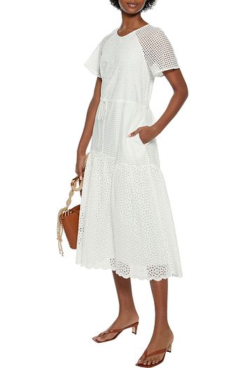 DIANE VON FURSTENBERG Marlowe broderie anglaise cotton midi dress