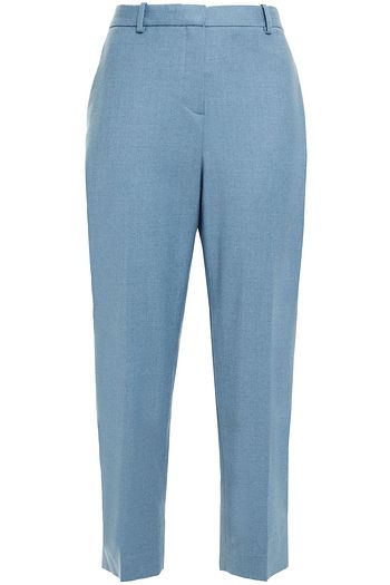 THEORY Cropped wool-flannel slim-leg pants