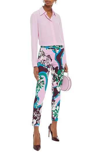 EMILIO PUCCI Cropped printed ponte slim-leg pants