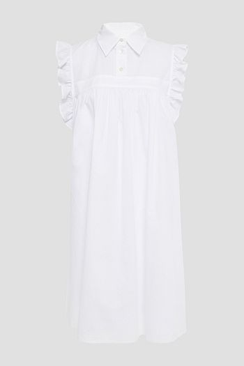 MM6 MAISON MARGIELA Minikleid aus Baumwoll-Jacquard mit Rüschenbesatz