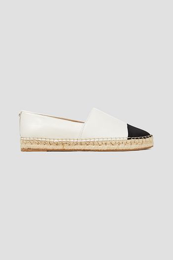 SAM EDELMAN Krissy grosgrain-trimmed leather espadrilles