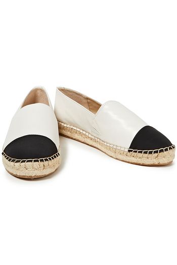SAM EDELMAN Krissy grosgrain-trimmed leather espadrilles