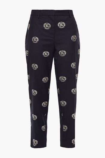BURBERRY Wool-jacquard tapered pants