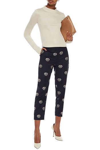 BURBERRY Wool-jacquard tapered pants