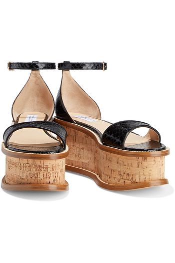 GABRIELA HEARST Cyrene glossed-elaphe platform sandals