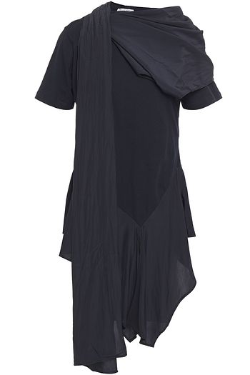 JW ANDERSON Asymmetric draped cotton-jersey and crepe de chine top