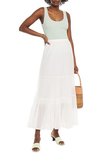 VANESSA BRUNO Gathered cotton and silk-blend maxi skirt