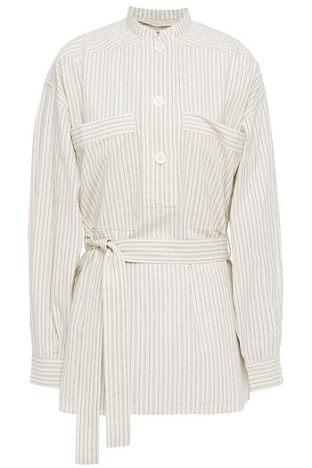 VANESSA BRUNO Belted striped cotton shirt