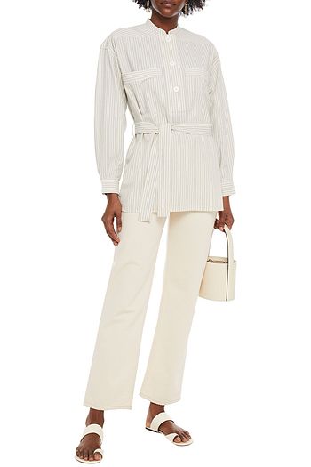 VANESSA BRUNO Belted striped cotton shirt