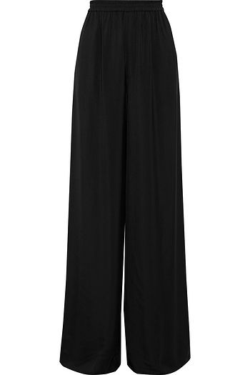 EMILIO PUCCI Gathered satin-twill wide-leg pants