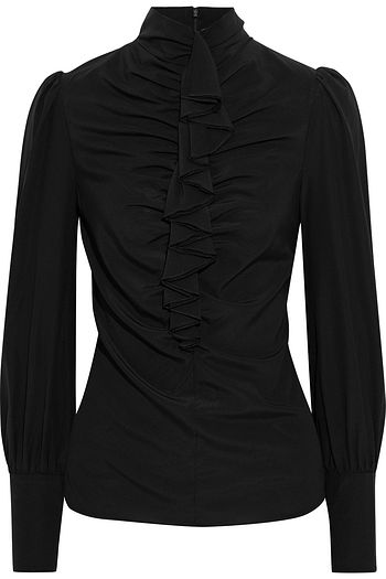 ZIMMERMANN Espionage Cinched ruffled washed stretch-silk blouse