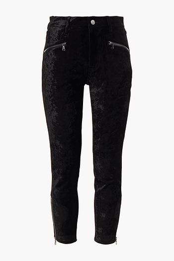J BRAND Kenna cropped crushed-velvet skinny pants