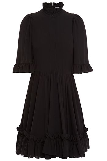 ALEXANDER MCQUEEN Minikleid aus Seiden-Crêpe mit Rüschen