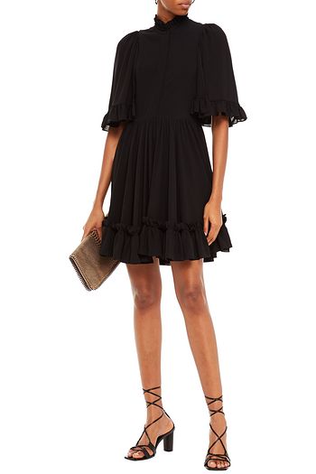 ALEXANDER MCQUEEN Minikleid aus Seiden-Crêpe mit Rüschen