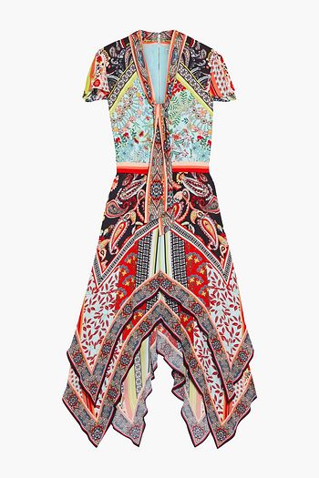 ALICE + OLIVIA Tamara tiered printed crepe de chine dress