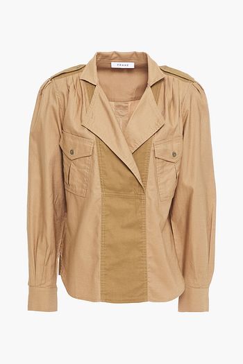 FRAME Two-tone cotton-twill shirt
